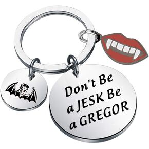 KUIYAI Vampire Keychain Funny Damon Jewelry Don't Be a Jesk Be a Gregor Keychain Vampire TV Fans Vampire Lover Gifts