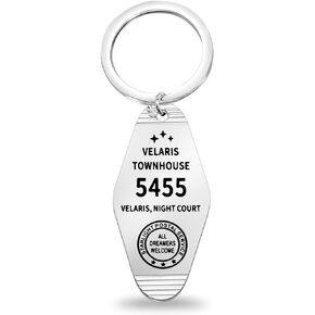 TIIMG Adult Fantasy Novel Inspired Gift Books Lover Gift For Velaris Fans Velaris Town House Hotel Keychain