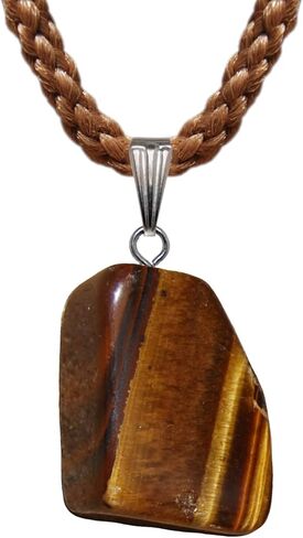 Miner's Horde – 18mm Tumbled Nugget – Tigers Eye, Golden Brown – Adjustable Cord – Mocha Brown, Stainless Steel, druzy-quartz in Kuwait