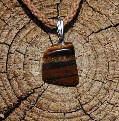 Miner's Horde – 18mm Tumbled Nugget – Tigers Eye, Golden Brown – Adjustable Cord – Mocha Brown, Stainless Steel, druzy-quartz in Kuwait
