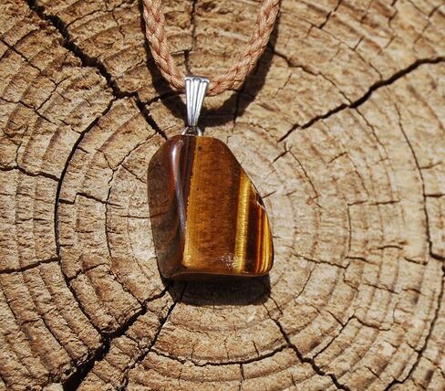 Miner's Horde – 18mm Tumbled Nugget – Tigers Eye, Golden Brown – Adjustable Cord – Mocha Brown, Stainless Steel, druzy-quartz in Kuwait