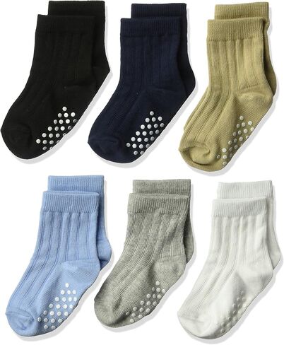 Jefferies Socks Non-skid Rib Cotton Crew Socks 6 Pair Pack Sockshosiery in Saudi Arabia