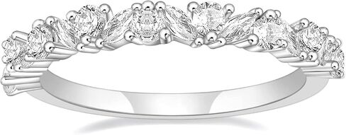 SHINYSO Silver Wedding Rings for Women Cubic Zirconia Eternity Ring CZ Thin Stacking Engagement Rings for Women Size 4-10 in Saudi Arabia