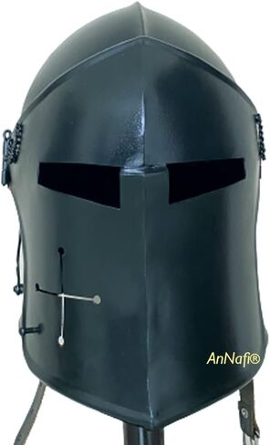 AnNafi® Barbuta Helmet Knight Templar Crusader Helmet | Black Wearable | Medieval LARP Sca Cosplay Armour Costume For Men in Saudi Arabia