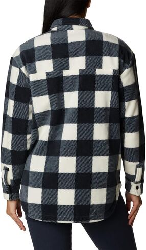 Columbia Women's Benton Springs Shirt Jacket, Chalk Check Print, 2X Plus White in Saudi Arabia