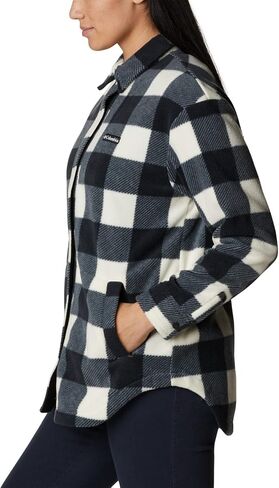 Columbia Women's Benton Springs Shirt Jacket, Chalk Check Print, 2X Plus White in Saudi Arabia