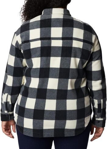 Columbia Women's Benton Springs Shirt Jacket, Chalk Check Print, 2X Plus White in Saudi Arabia