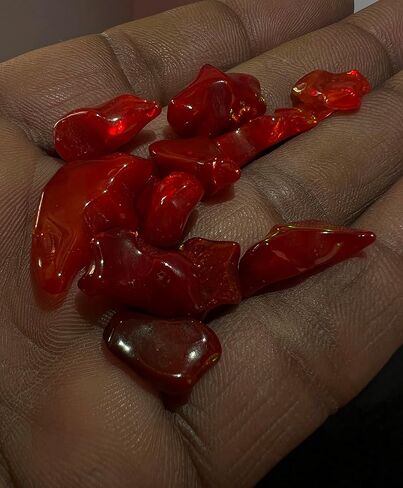 Red Ethiopian Opal Polish Rough, Natural Polished Opal, 5 Piece Ethiopian Opal Polished Rough, Top Quality Genuine Multi Fire Raw Polished Opal, Fire Opal Rough, Roughopal-1 in Kuwait