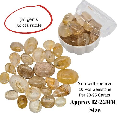 JAI GEMS Natural Rutile Quartz TCabochon Gemstone Oval & Pear Shape, Size 50 Cts wholesale Lots, Rutilated Quartz for jewelry making in Saudi Arabia