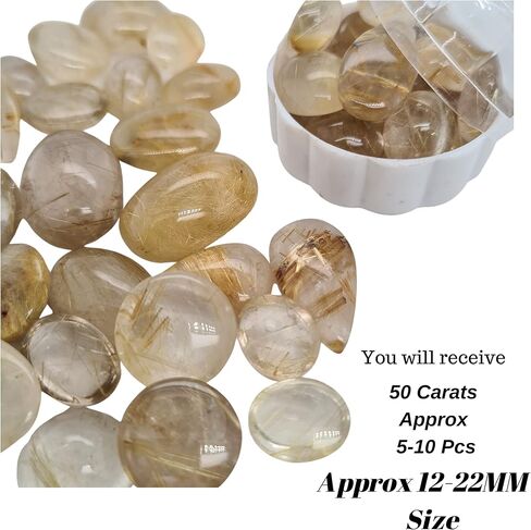JAI GEMS Natural Rutile Quartz TCabochon Gemstone Oval & Pear Shape, Size 50 Cts wholesale Lots, Rutilated Quartz for jewelry making in Saudi Arabia