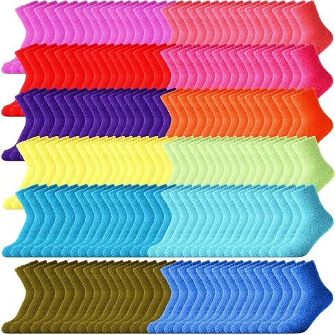 Cutecrop 96 Pairs Fuzzy Socks Bulk Colorful Plush Slipper Socks Winter Soft Thick Fluffy Fleece Cozy Microfiber Warm Socks for Women Girls Adults Christmas Winter Home Indoor in Saudi Arabia