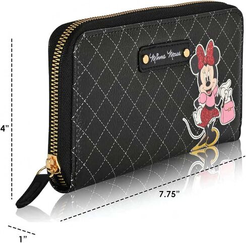 محفظة Fast Forward Minnie Mouse Premium Zip - محفظة Minnie Mouse الكلاسيكية بسحاب (أسود Minnie) in Kuwait