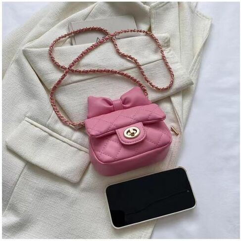 FIAESURN Toddler Purse for Gilrs Women Cute Bowkont Crossbody Wallet Small Pink Cat Novelty Wallets Kids Shoulder Bag in Saudi Arabia