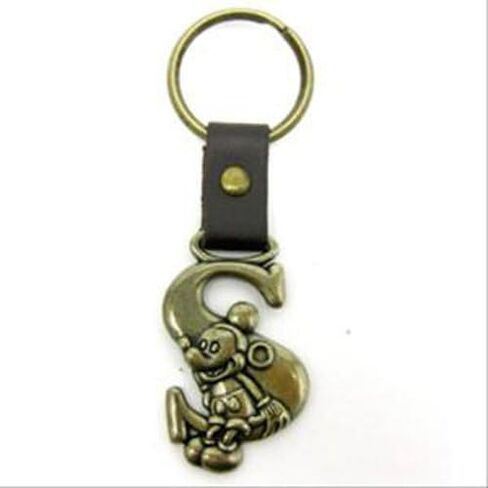 Disney Mickey Mouse Letter S Brass Keychain in Saudi Arabia