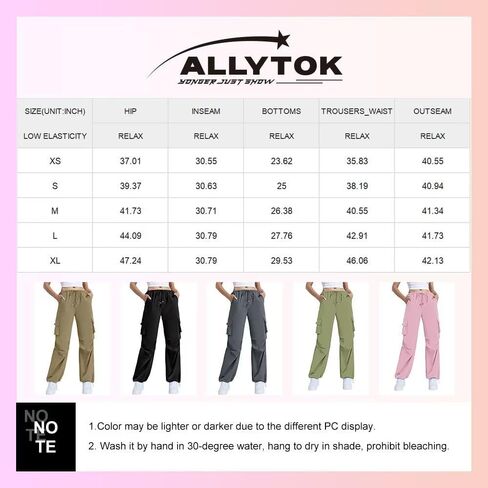 سروال EVALESS Cargo Pants Jogger للنساء، سروال فضفاض برباط خفيف الوزن للمشي لمسافات طويلة رياضي مع جيوب in Kuwait