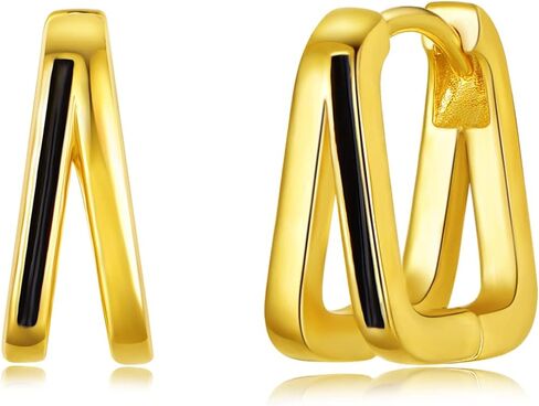 PHNIBIRD Huggie Hoop Earrings Cool 925 Sterling Silver Gold Hoop Earrings for Women Teen Girls in Kuwait