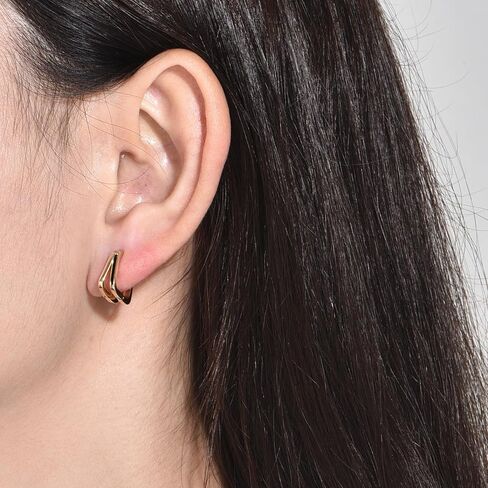 PHNIBIRD Huggie Hoop Earrings Cool 925 Sterling Silver Gold Hoop Earrings for Women Teen Girls in Kuwait