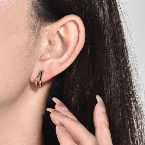 PHNIBIRD Huggie Hoop Earrings Cool 925 Sterling Silver Gold Hoop Earrings for Women Teen Girls in Kuwait