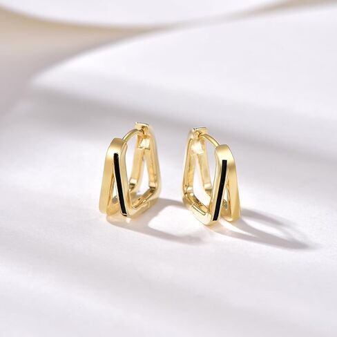 PHNIBIRD Huggie Hoop Earrings Cool 925 Sterling Silver Gold Hoop Earrings for Women Teen Girls in Kuwait