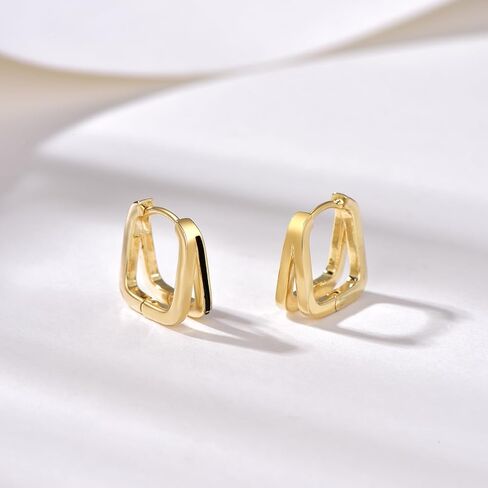 PHNIBIRD Huggie Hoop Earrings Cool 925 Sterling Silver Gold Hoop Earrings for Women Teen Girls in Kuwait
