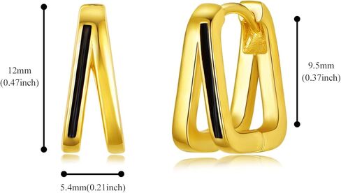 PHNIBIRD Huggie Hoop Earrings Cool 925 Sterling Silver Gold Hoop Earrings for Women Teen Girls in Kuwait