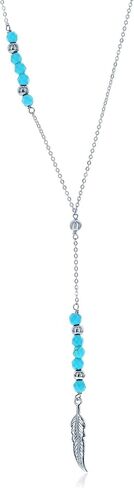 قلادة نسائية من الفضة عيار 925 من NYC Sterling Dream Catcher Y مرصعة بالخرز باللون الفيروزي, الفيروز الصناعي in Kuwait