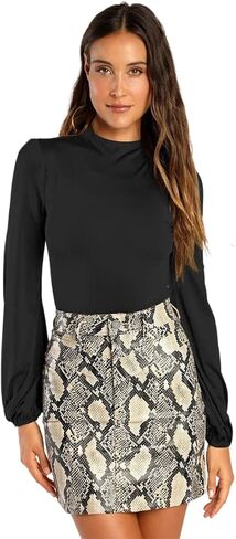 تيشيرت نسائي مثير بأكمام طويلة ورقبة سلحفاة من Azhong، تي شيرت ضيق، بدلة قطعة واحدة in Kuwait