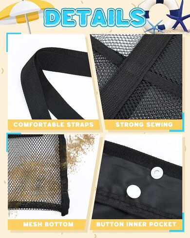 4 Pcs Mesh Beach Bag with Pockets Lightweight Travel Pool Bag Swim Beach Tote for Women Towel Vacation Essentials in Saudi Arabia