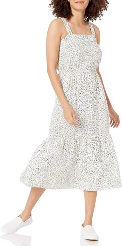 Amazon Essentials Women's Fluid Twill Tiered Fit and Flare Dress in Saudi Arabia