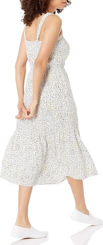 Amazon Essentials Women's Fluid Twill Tiered Fit and Flare Dress in Saudi Arabia