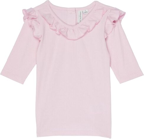 Janie and Jack Girl's Ribbed Ruffle Top (Toddler/Little Kids/Big Kids) in Saudi Arabia