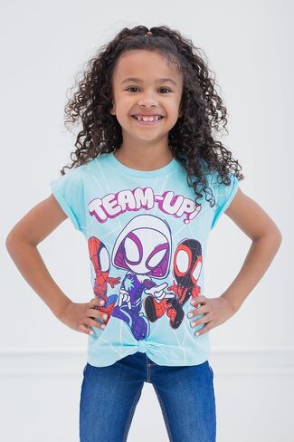 Marvel Ghost-Spider Spidey and His Amazing Friends Little Girls 3 Pack T-Shirts White/Blue/Pink 6 in Saudi Arabia
