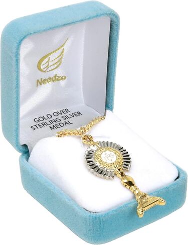 قلادة من الفضة الاسترليني عيار 14 قيراط من الفضة الاسترلينية IHS Monstrance من اتش ام اتش ريليجيوسام اف جي، 1 7/8 انش، فضة استرليني, فضة استرلينية in Kuwait