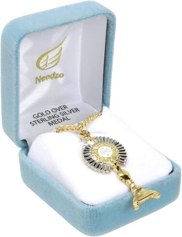 قلادة من الفضة الاسترليني عيار 14 قيراط من الفضة الاسترلينية IHS Monstrance من اتش ام اتش ريليجيوسام اف جي، 1 7/8 انش، فضة استرليني, فضة استرلينية in Kuwait