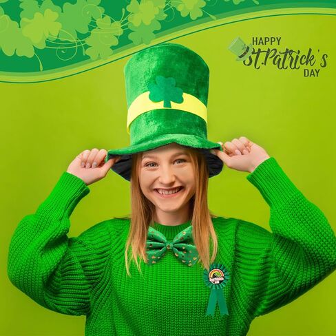 Peicees 5 Pcs St. Patricks Day Costume Accessories Leprechaun Hat For Irish Festival Ireland Party Saint Patricks Outfits in Saudi Arabia