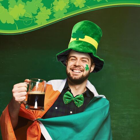 Peicees 5 Pcs St. Patricks Day Costume Accessories Leprechaun Hat For Irish Festival Ireland Party Saint Patricks Outfits in Saudi Arabia