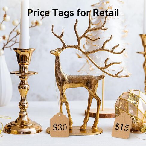500Pcs Kraft Paper Gift Tags with String, Brown Blank Gift Bags Tag Price Tags, 1.4'' x 1.8'' in Kuwait