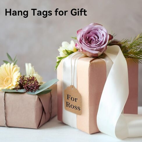 500Pcs Kraft Paper Gift Tags with String, Brown Blank Gift Bags Tag Price Tags, 1.4'' x 1.8'' in Kuwait