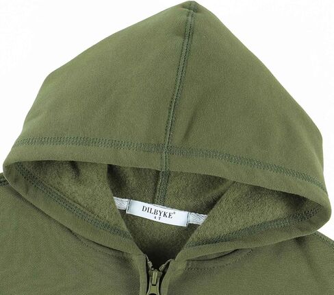 DILBYKE Boys Girls Hoodies Hooded Sweatshirts Solid Fleece Hoodie Classic Full Zipper Top Plush Cotton in Kuwait