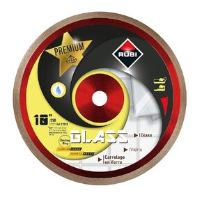 10" Diamond Blade for Glass Cutting – Premium RUBI Wet Cutting Blade for Glass Mosaic, Glass Blocks, Vitreous Materials – Low Speed Performance