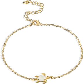 Gold Anklets for Women 18K Gold Plated Adjustable Summer Simple Foot Jewelry Ankle Bracelet for Women