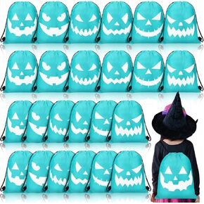 24 Pcs Halloween Drawstring Bags 16.1 x 12.6 Inch Backpack Bags Candy Bags for Party Supplies (Orange)