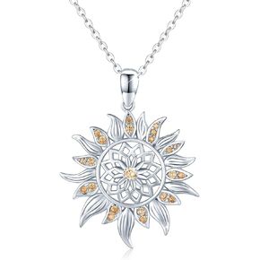 Sunflower Necklace S925 Sterling Silver Sunflower Jewelry Sunflower Pendant Jewelry Summer Jewelry For Women