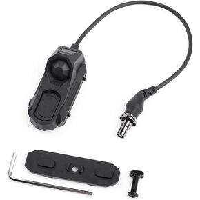 Tactical Dual Button Remote Activation Pressure Switch for M300/M600 Flashlight,Scout Light,Fit for M&K Picatinny Rail(SF Plug,DE)