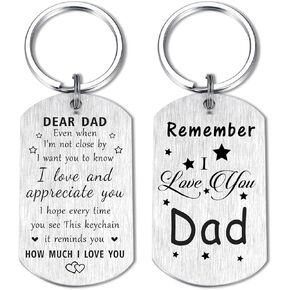 Dad Birthday Keychain for Dad - Remember I Love You Dad Gifts, Meaningful Dad Birthday Present from Daughter Son