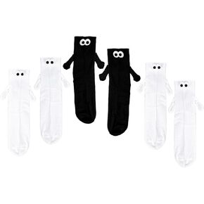 3 Pairs Hand Holding Socks, 3D Friendship Socks Holding Hands Socks Couple Socks Funny Cute Magnetic Hand Holding Socks
