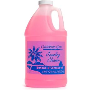 Banana & Coconut Oil Jewelry Cleaner (1/2 Gallon Refill) - Jewelry Cleaning Solution Gallon for All Gold, Silver, Diamonds, Rings, Gems & Precious Stones