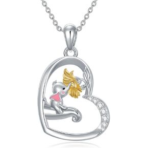 S925 Sterling Silver Owl/Elephant/Dolphin Mother Daughter Necklace for Women Cute Animal Pendant Necklace for Mother's Day