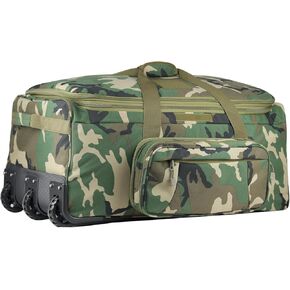 Greencity Duffel Bag Wheels Rolling Deployment Wheeled Military Suitcase Heavy-Duty Extra large deployment bag Capacity 32 Inch，Black