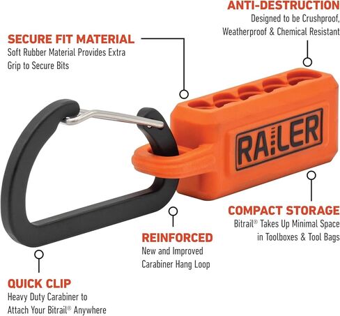 Railer Double Square 8 Point Star Bit Set - Premium S2 Steel 2 Inch Impact Driver 5-Piece 8 Spline Double Square Bit Set With A Tool Storage Bit Holder & Carabiner in Saudi Arabia